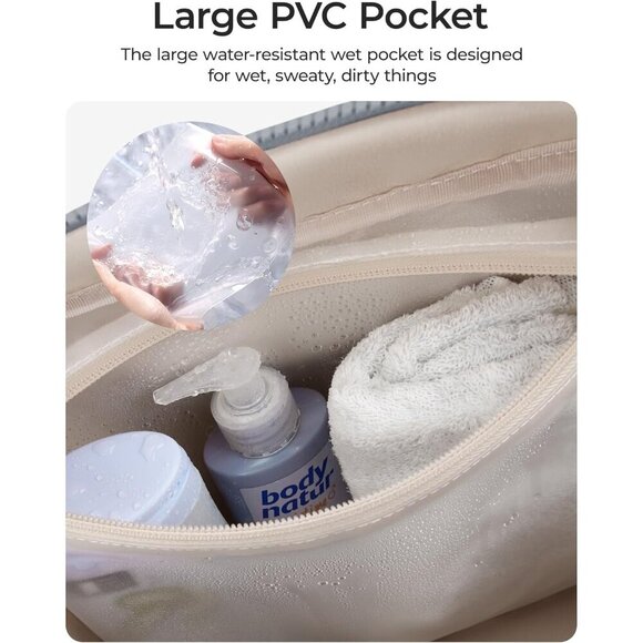 Women Gray Lilac Imported Lightweight Water Resistant Travel Gym Carry On Bag - Picture 5 of 7